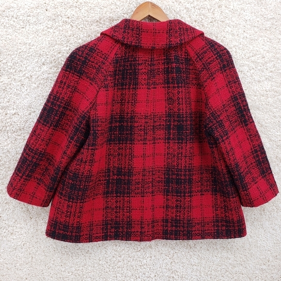Talbots Woman 16W red black coat blazer wool blend lined button front pockets - Picture 7 of 7